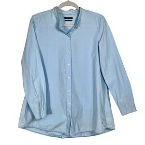 MARC O'POLO Scandi poplin button down blouse light blue a-line 100% cotton Sz S